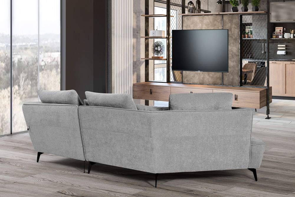 KAWOLA Sofa GARBO Designsofa Stoff grau